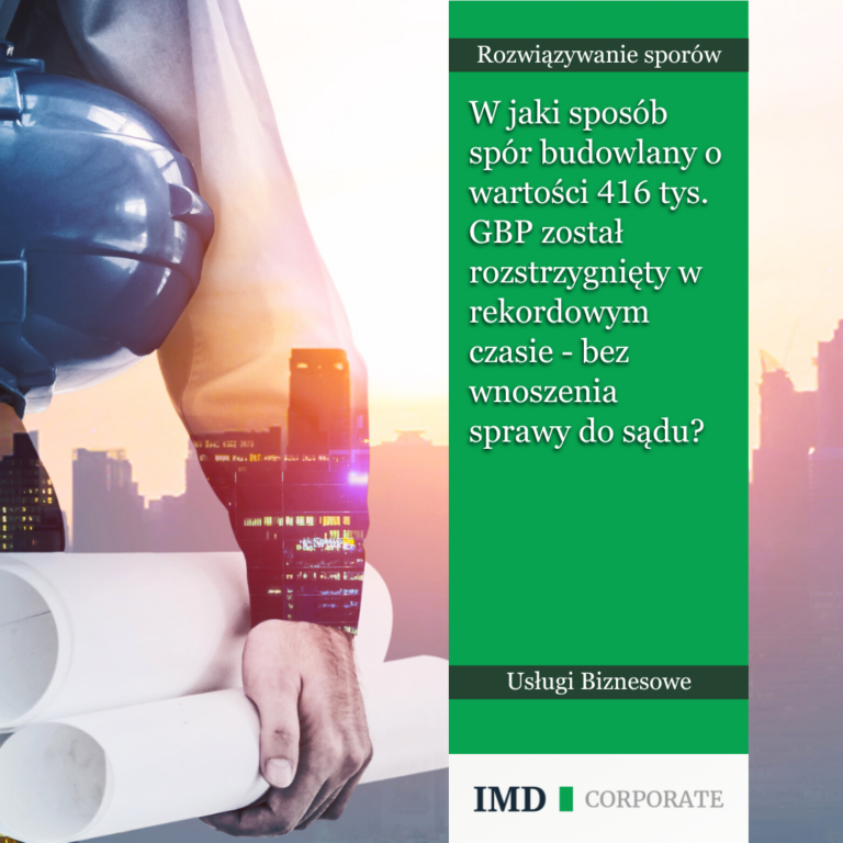 spór budowlany o wartości 416 tys. GBP
